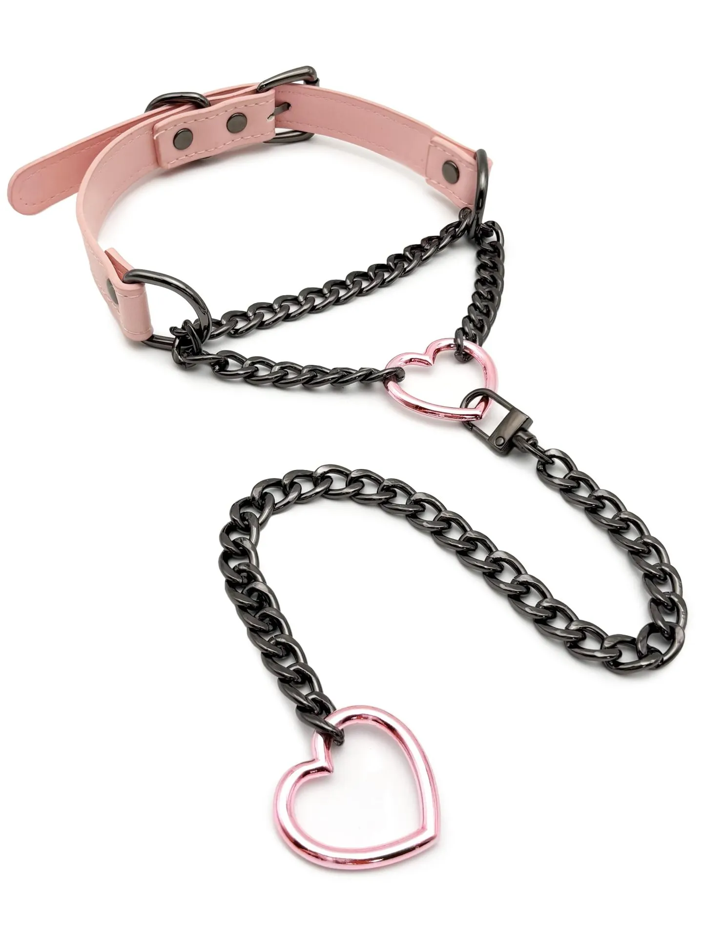 European American personalized love neckband in leather for men and women couple choker black gold
