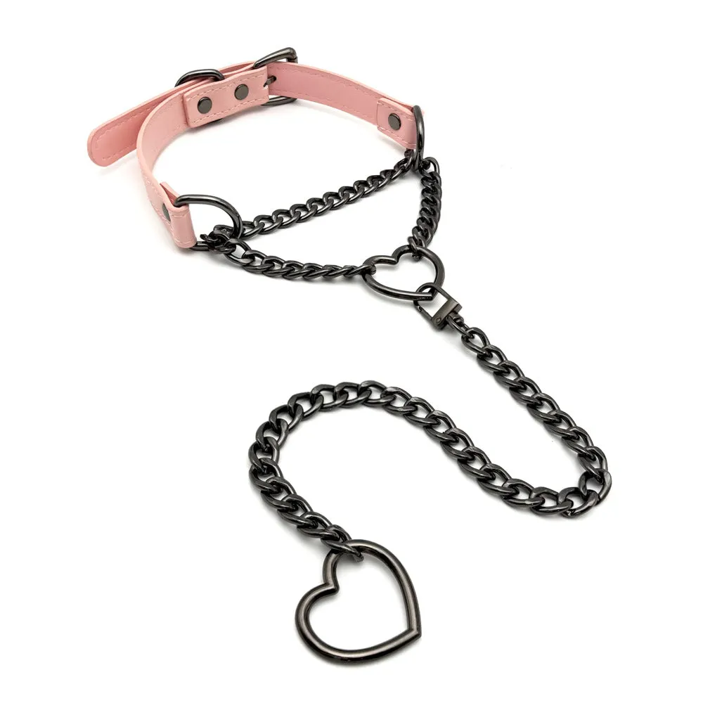 European American personalized love neckband in leather for men and women couple choker black gold
