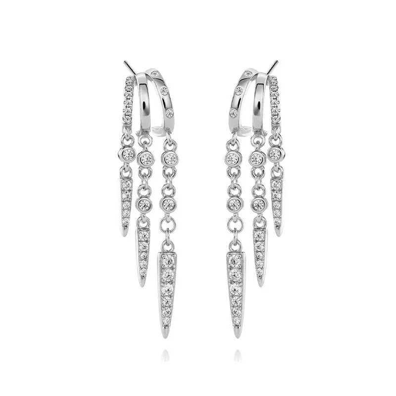 925 silver geometric diamond overlay rivet earrings in 18K gold finish