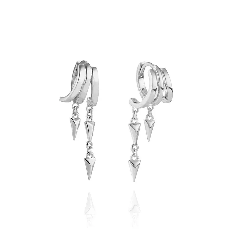 925 silver geometric diamond overlay rivet earrings in 18K gold finish