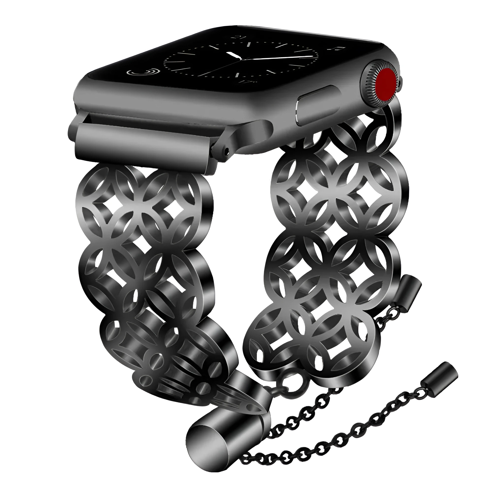 316L stainless steel butterfly flower watch strap for Apple Watch, silver colour, 42mm size