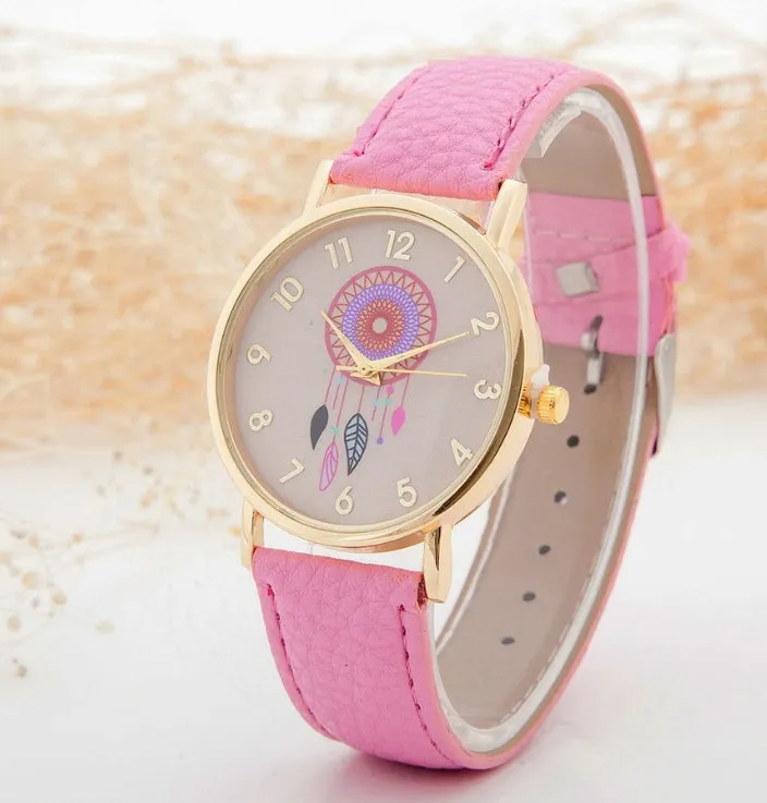 Ladies balloon decorative dial watch with onion crown, PU strap, alloy case, 40.5mm round dial
