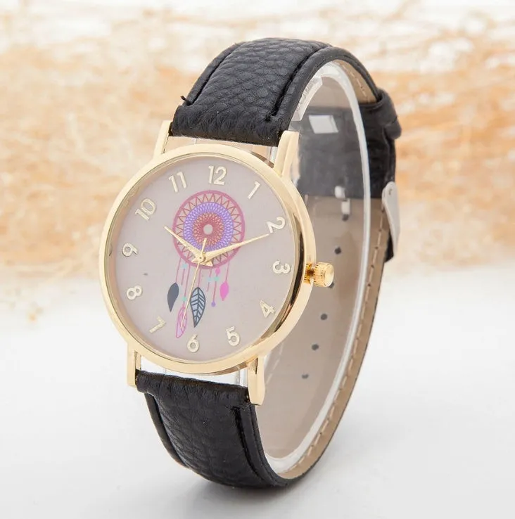Ladies balloon decorative dial watch with onion crown, PU strap, alloy case, 40.5mm round dial