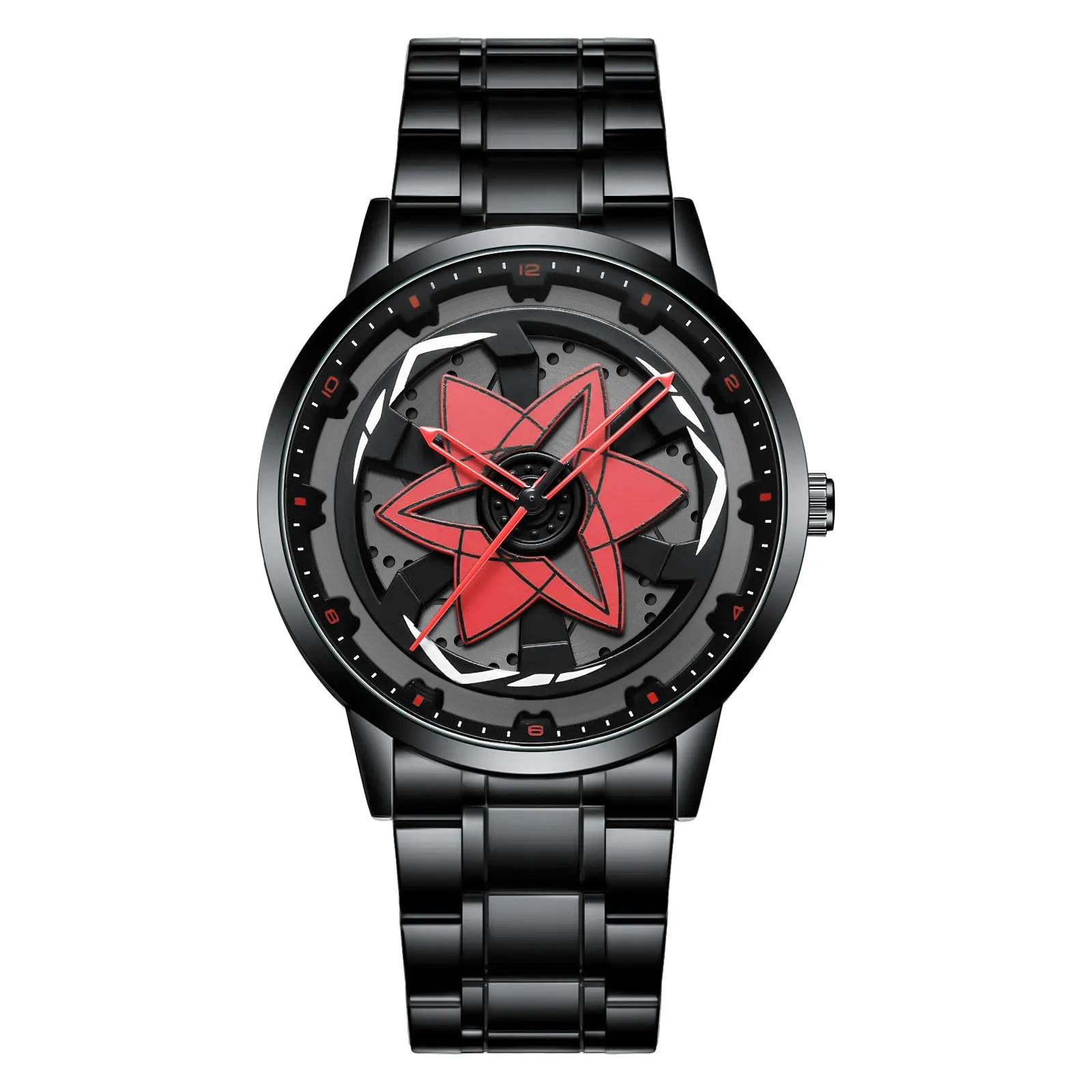 Creative waterproof rotating hub watch for men, 42mm dial, 3D hollow design, LT07 blue colour