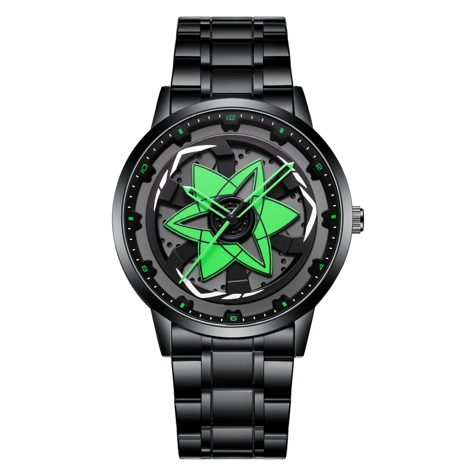 Creative waterproof rotating hub watch for men, 42mm dial, 3D hollow design, LT07 blue colour