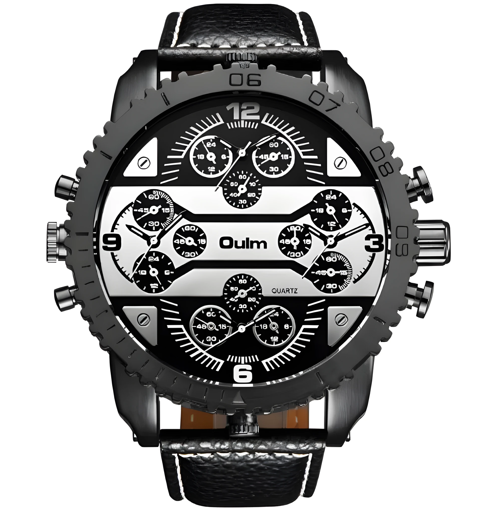 Men's casual quartz watch with alloy case, 12mm thickness, black or white colour option