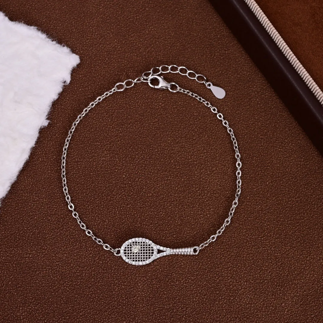 S925 silver grid tennis racket pendant necklace set with yellow diamond accent for women