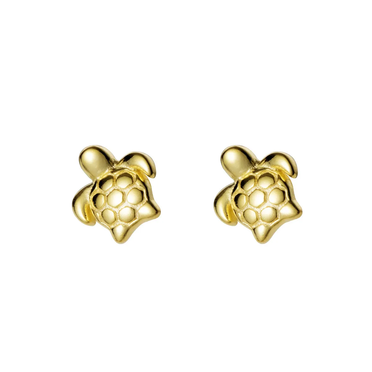 Small turtle animal thread earrings in 925 silver with gold or silver finish