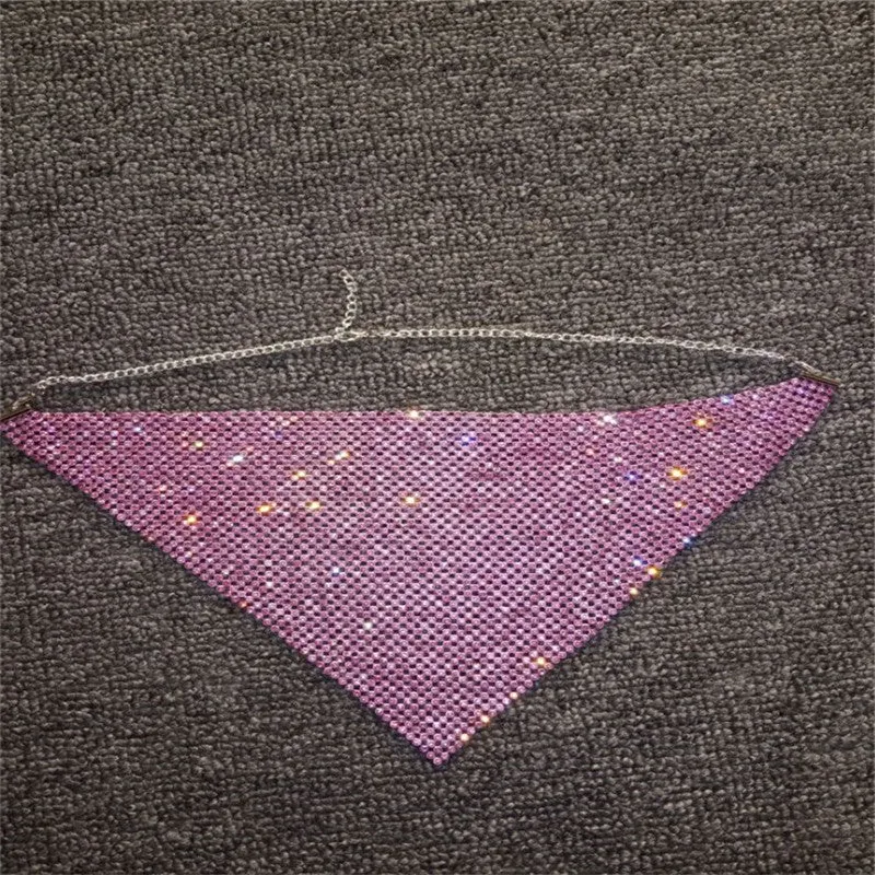 Unisex rhinestone metal necklace in non-mainstream style, available in multiple colours.