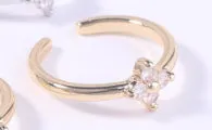 Copper plating 18k golden zircon foot ring for women, gold finish with blue zircon stone