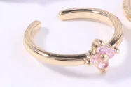 Copper plating 18k golden zircon foot ring for women, gold finish with blue zircon stone