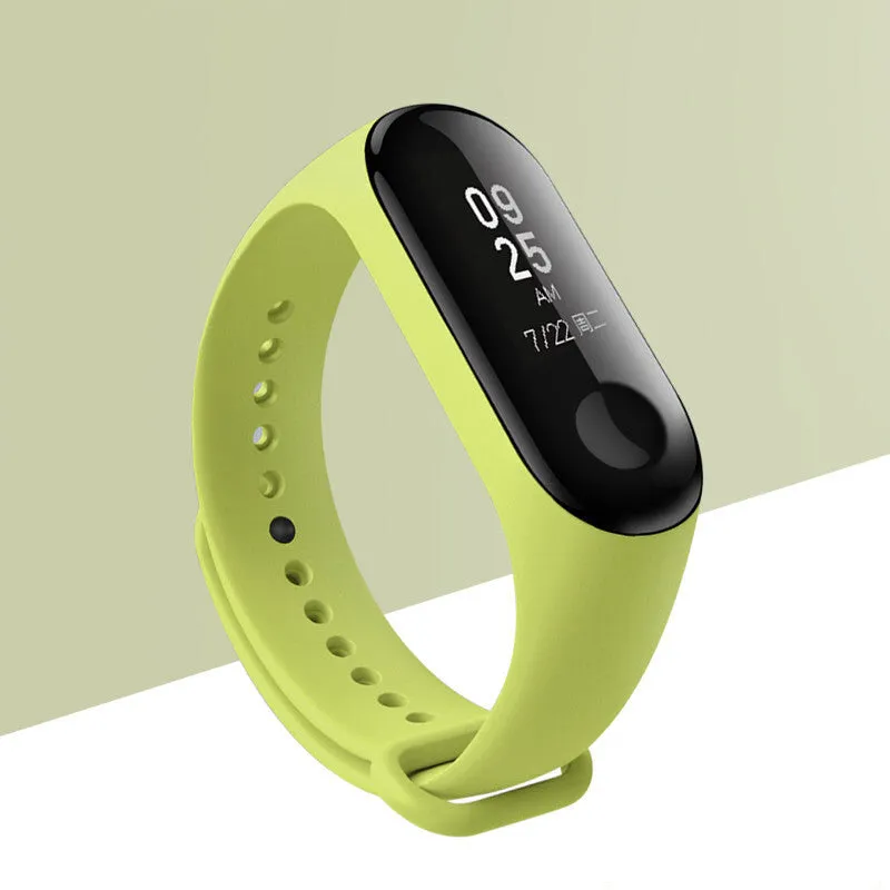 Mi Band 3 NFC replacement wristband in multiple colours on a white background