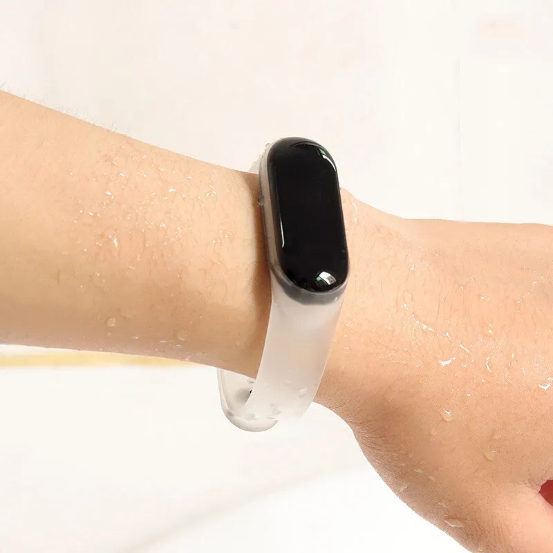 Mi Band 3 NFC replacement wristband in multiple colours on a white background