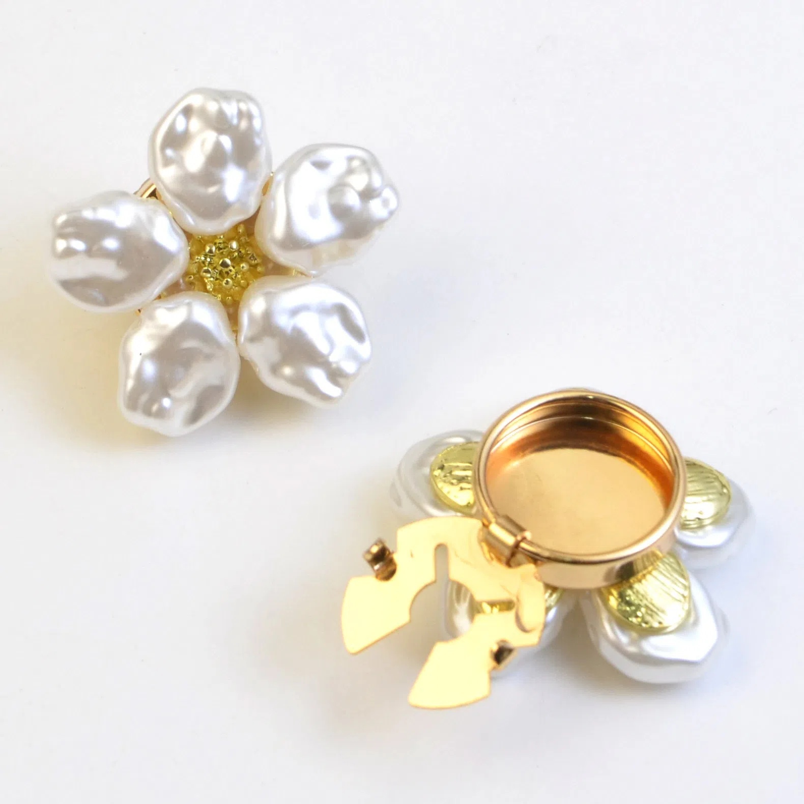 Alloy pearl rhinestone cufflink buttons white inlaid diamond processing single