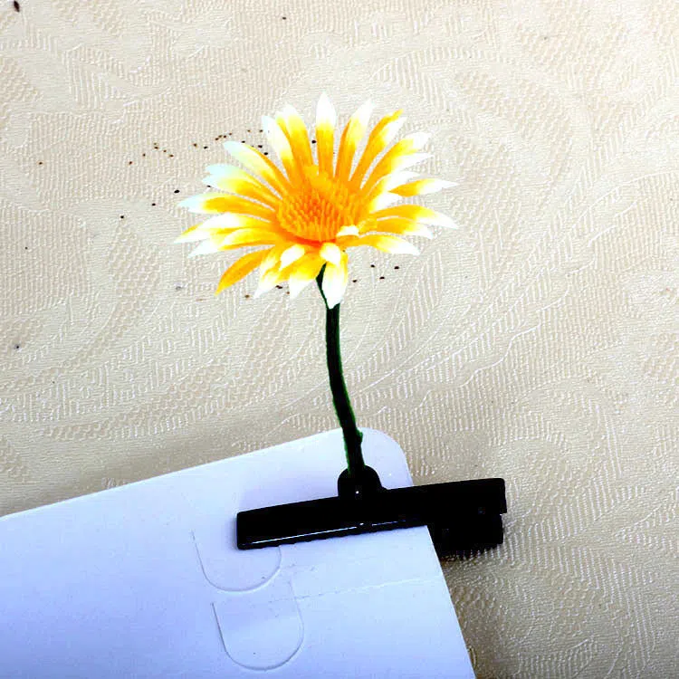 Plastic grass bean sprout hairpin with cute flower barrettes for children, handmade floral hair accessory