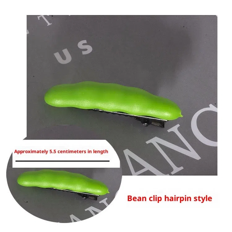 Plastic grass bean sprout hairpin with cute flower barrettes for children, handmade floral hair accessory