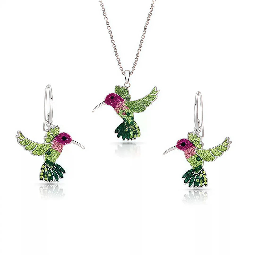 Hummingbird shape colourful alloy earrings electroplated animal pattern women's fashion jewellery