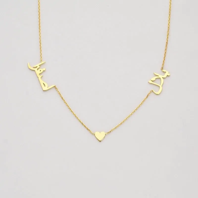 Stainless steel necklace in gold finish on a neutral background showing chain links and length options