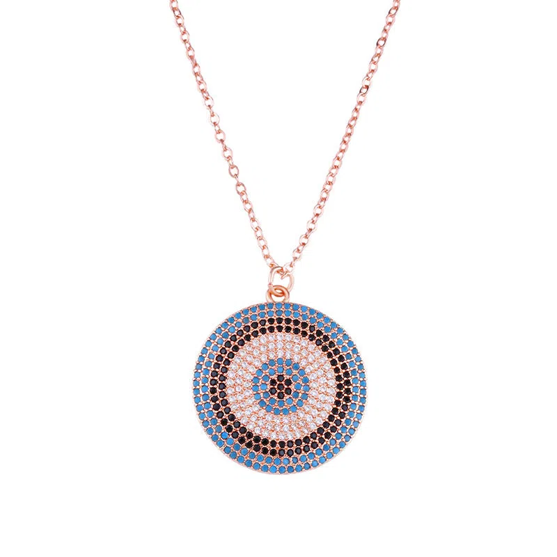Clavicle chain necklace with 18K gold plated copper snake bone chain and small zircon pendant