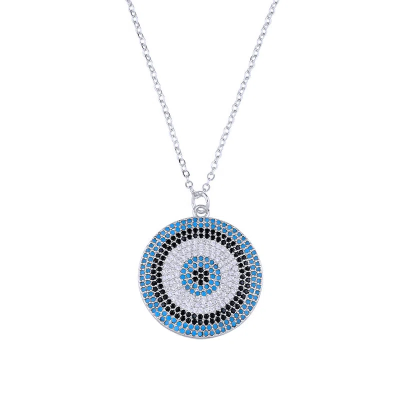 Clavicle chain necklace with 18K gold plated copper snake bone chain and small zircon pendant