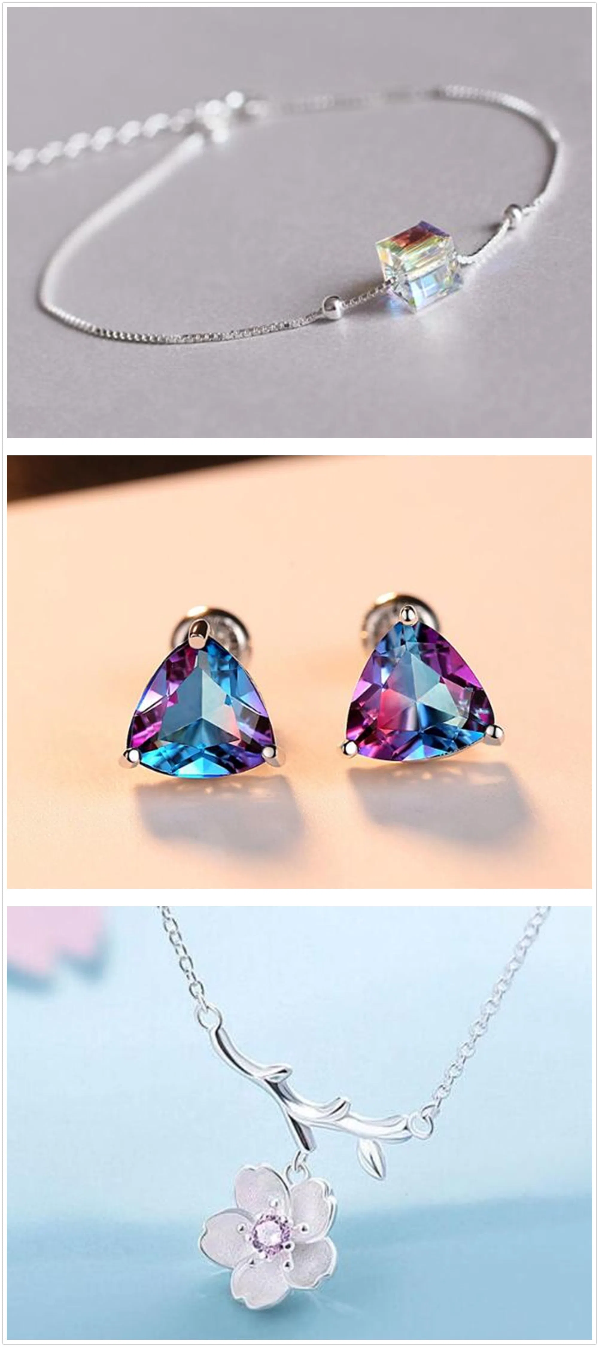 Three piece jewellery bundle set in Dazzle Box style with matching pieces on display