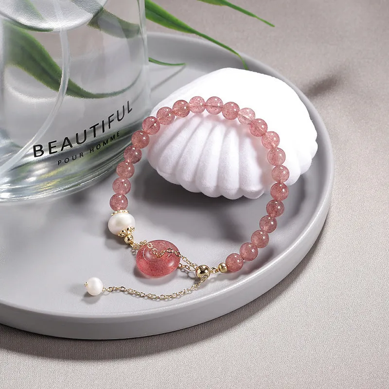Women's Korean-style crystal bracelet with choice of stone and metal fastener