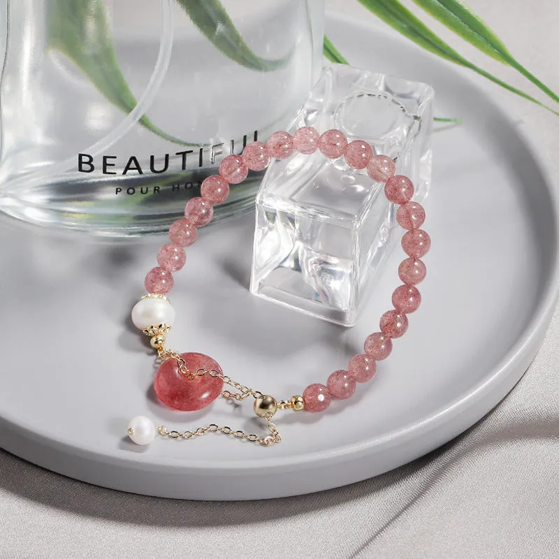 Women's Korean-style crystal bracelet with choice of stone and metal fastener
