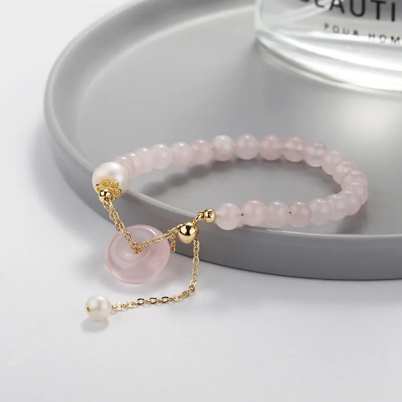 Women's Korean-style crystal bracelet with choice of stone and metal fastener