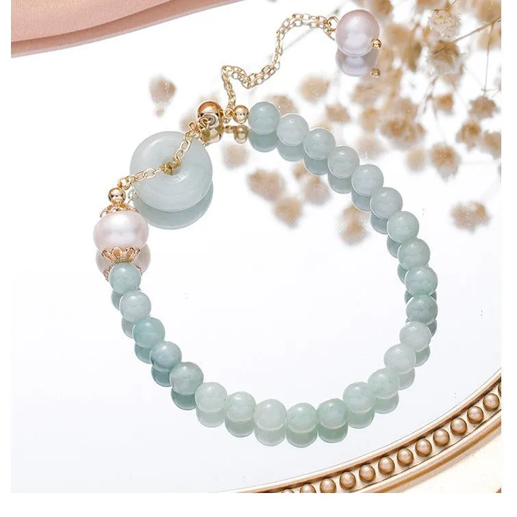 Women's Korean-style crystal bracelet with choice of stone and metal fastener