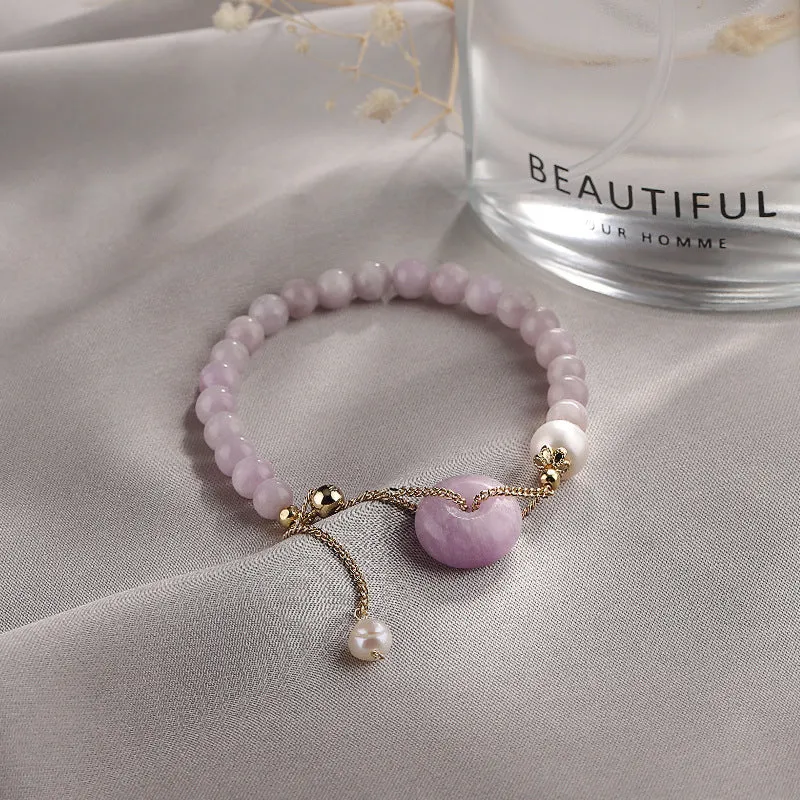 Women's Korean-style crystal bracelet with choice of stone and metal fastener