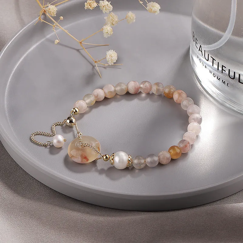Women's Korean-style crystal bracelet with choice of stone and metal fastener