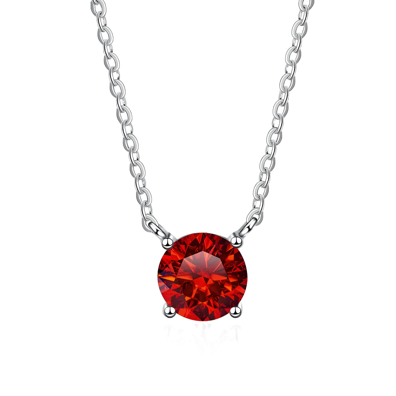 S925 sterling silver moissanite necklace 1 karat pendant in rainbow colour on display