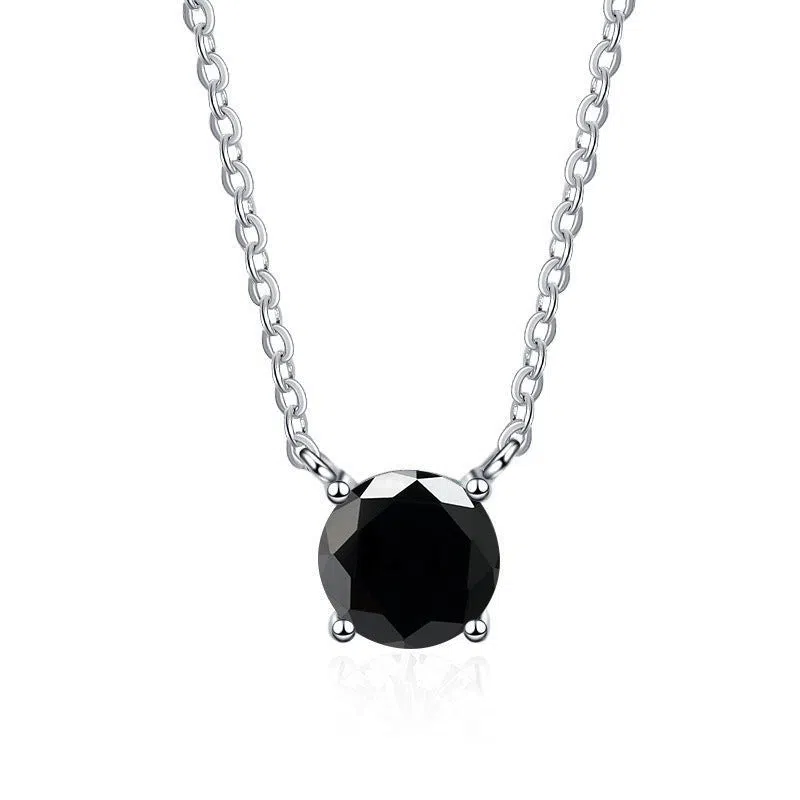 S925 sterling silver moissanite necklace 1 karat pendant in rainbow colour on display