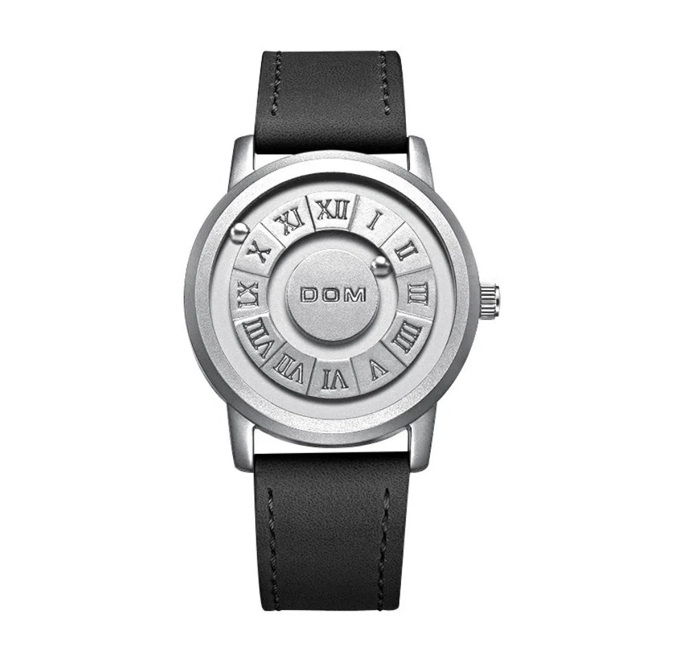Creative magnetic suspension waterproof quartz watch black steel belt with watch box set