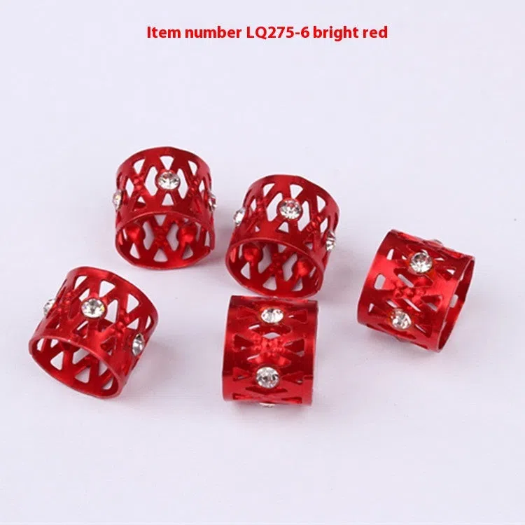 Metal hair ring with hollow jeweled crown design in multiple colour options for wig decoration