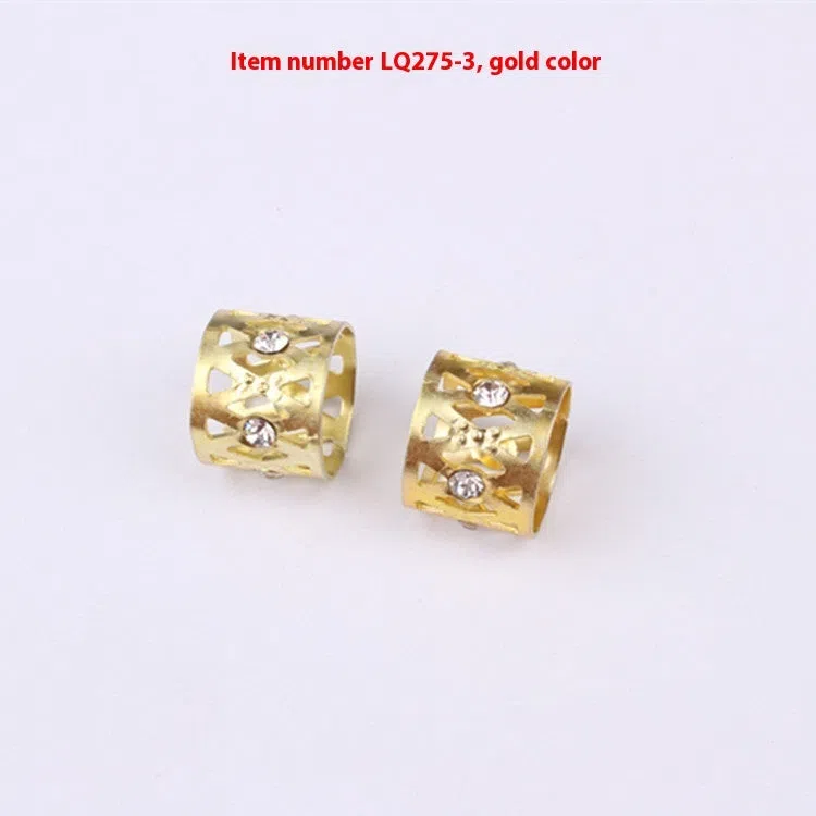 Metal hair ring with hollow jeweled crown design in multiple colour options for wig decoration