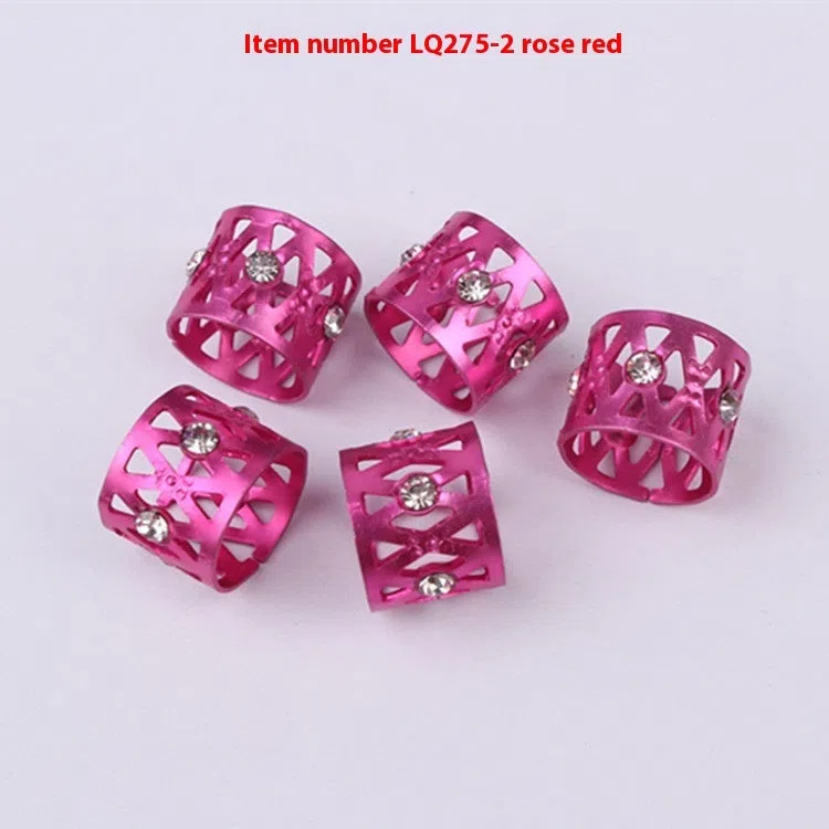 Metal hair ring with hollow jeweled crown design in multiple colour options for wig decoration