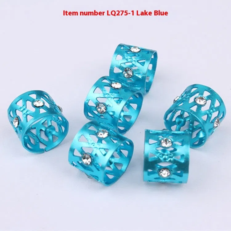 Metal hair ring with hollow jeweled crown design in multiple colour options for wig decoration
