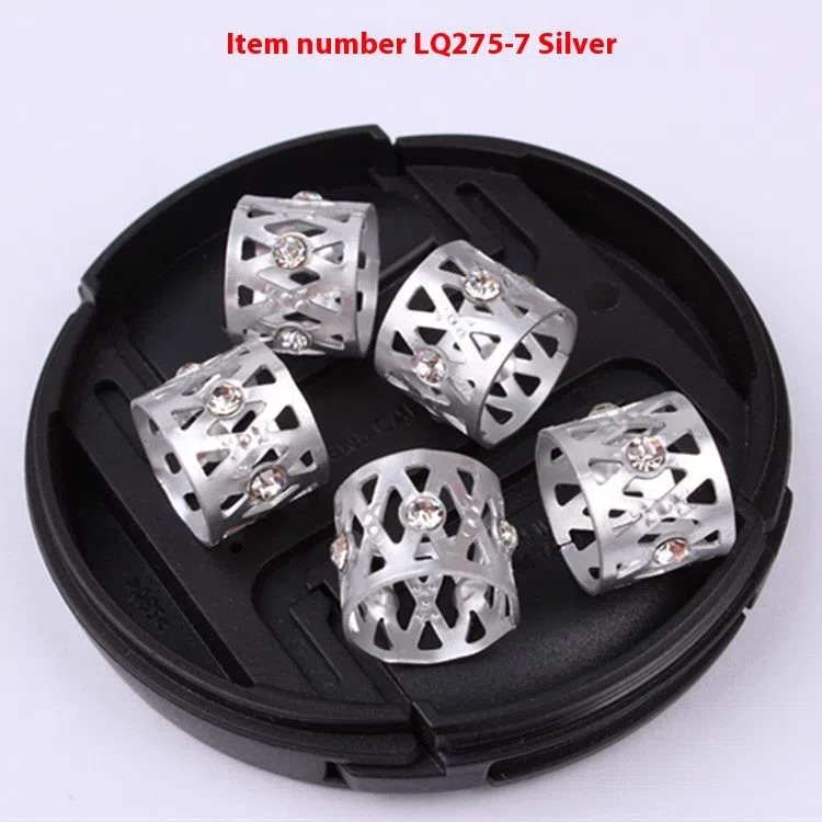 Metal hair ring with hollow jeweled crown design in multiple colour options for wig decoration