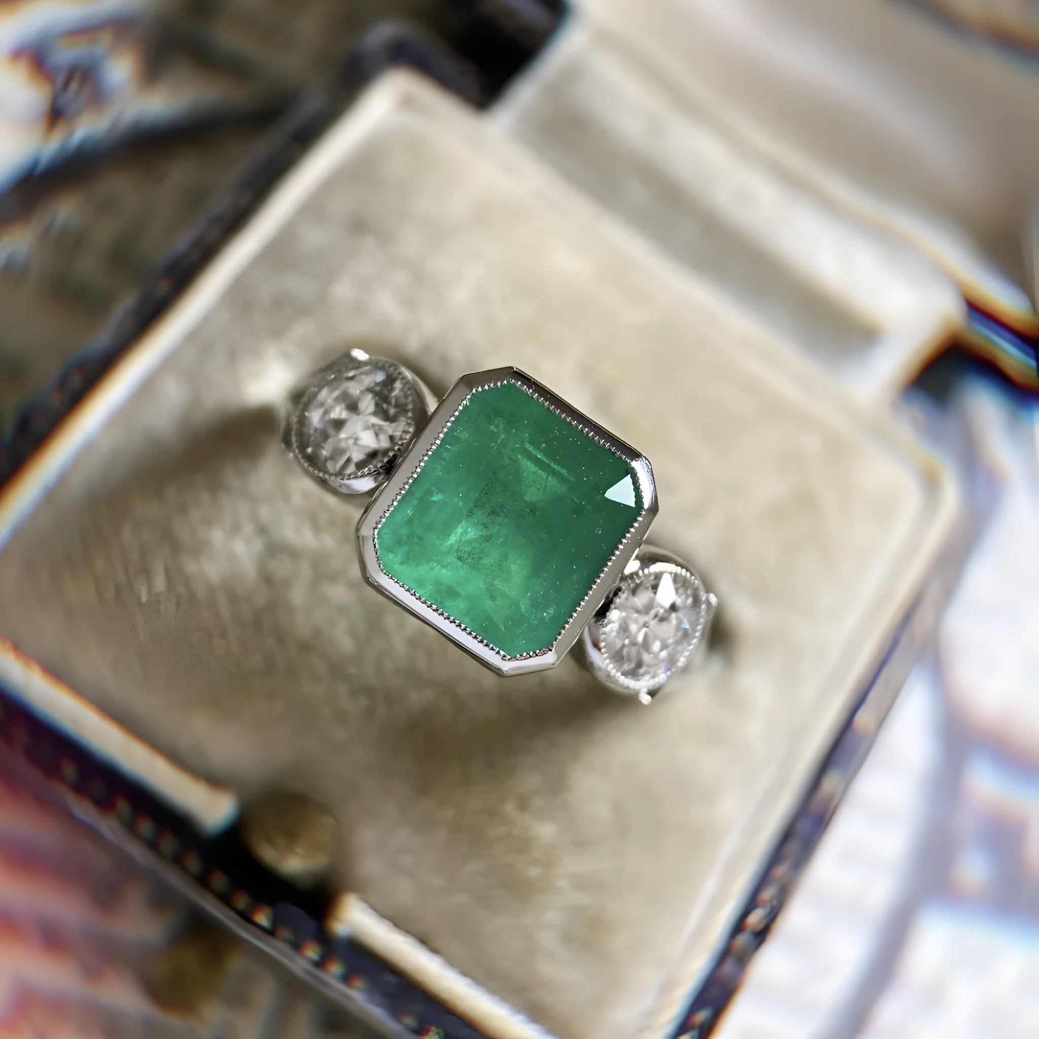 Zircon geometric alloy ring for women size 8 CY1000 colour on finger