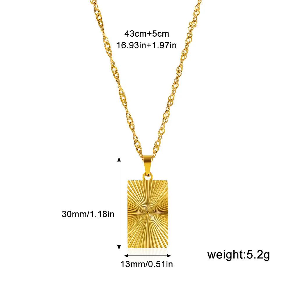 18K gold plated necklace with water wave chain and a choice of heart, bow, round, or square butterfly pendant.