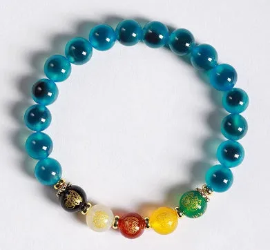 Candy Heart Agate Colored Glaze Bracelet 8mm beads alloy inlay natural stone jewellery