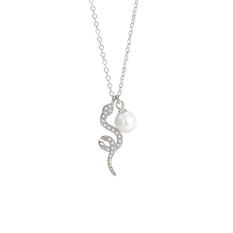 Rose gold Chinese animal necklace with 925 silver pendant on O-ring chain