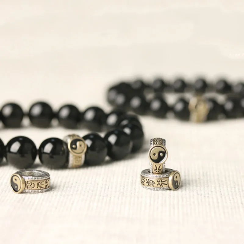 Black stone single ring bracelet for men and women, manual processing, 10mm or 12mm bead size, unisex style