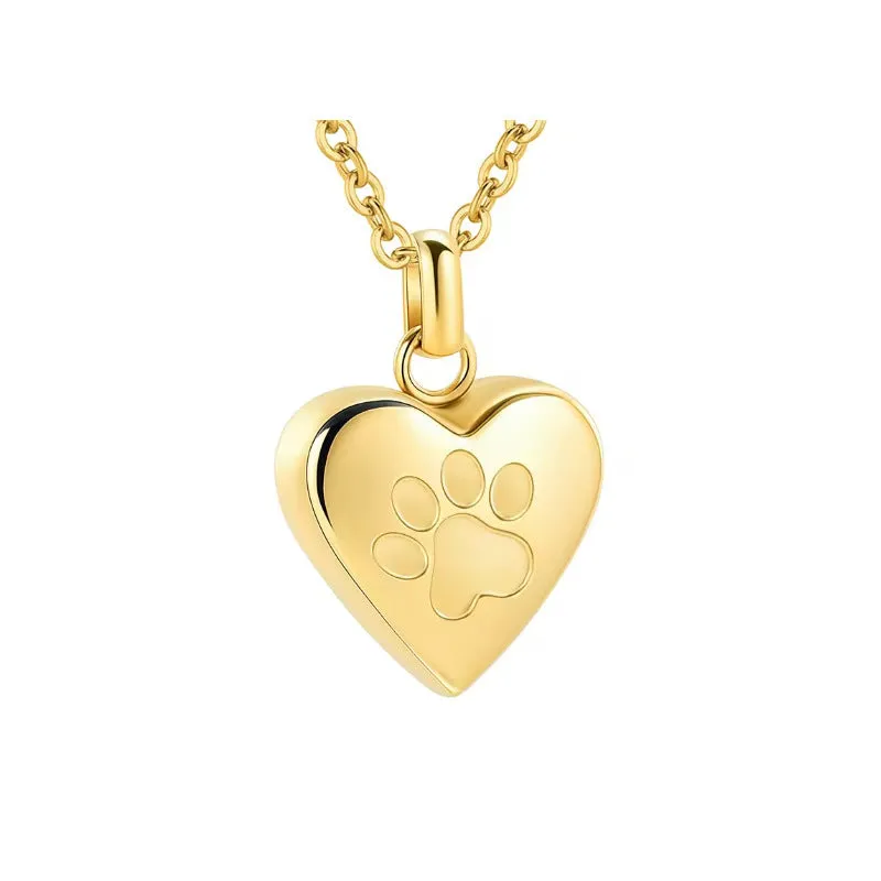 Titanium steel heart pendant memorial necklace that can be opened, shown in multiple colour options.