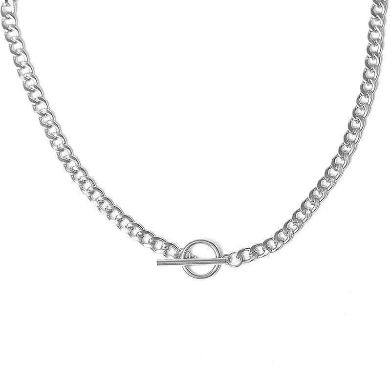 Titanium steel double-woven necklace with four-sided grinding, geometric pendant, OT buckle, unisex, 45-60cm