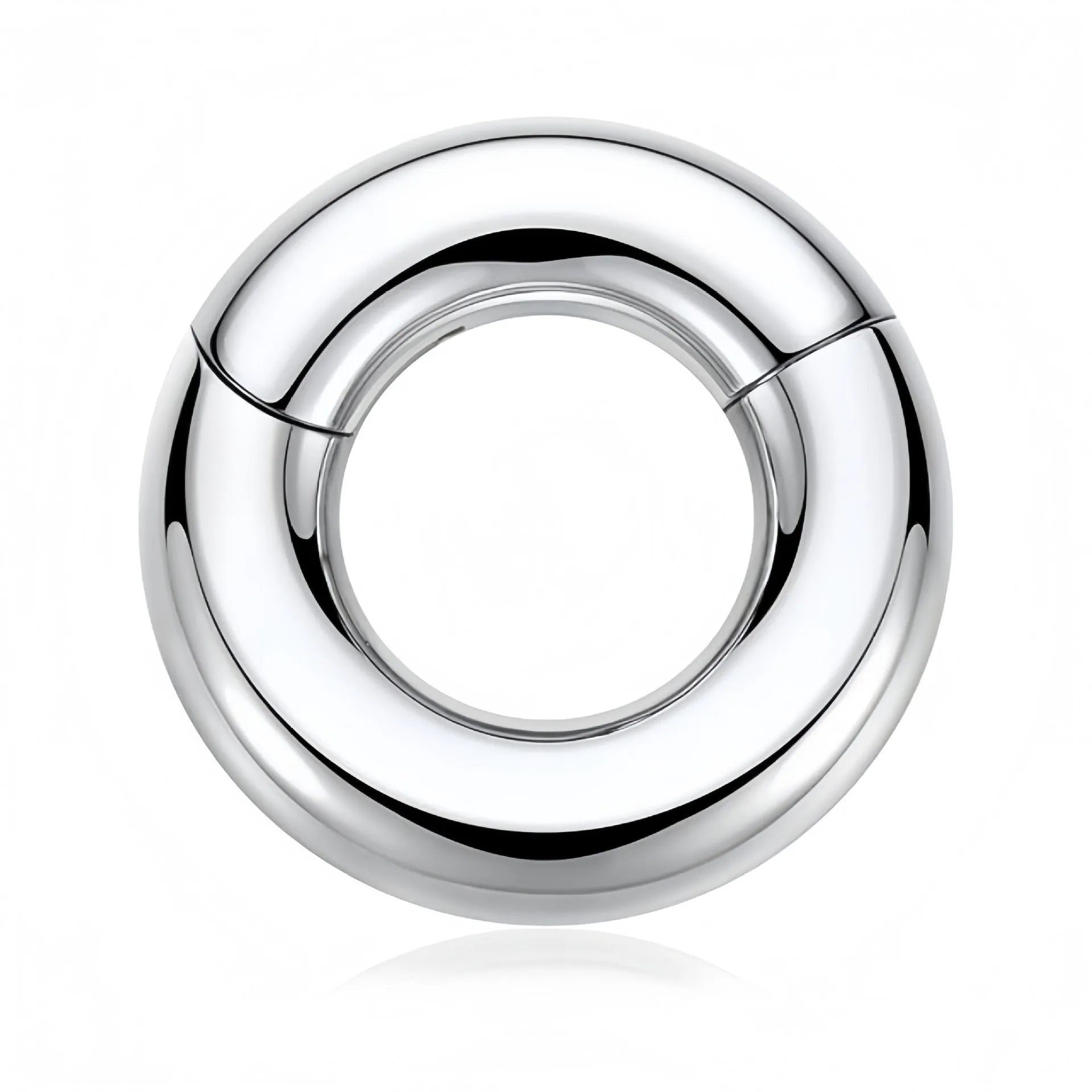 Titanium steel closed lip ring body piercing jewellery steel colour round electroplated finish