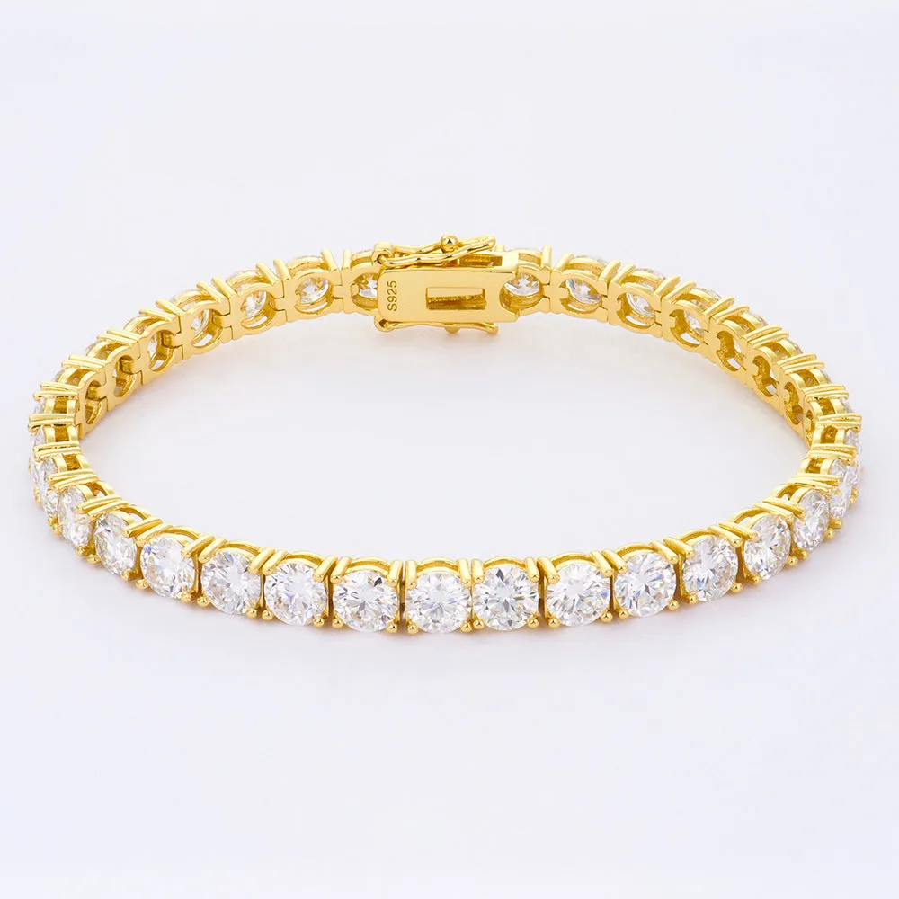 Moissanite full set S925 sterling silver bracelet with square and hexagonal star geometric design in rose gold finish.