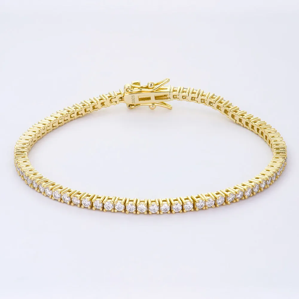 Moissanite full set S925 sterling silver bracelet with square and hexagonal star geometric design in rose gold finish.