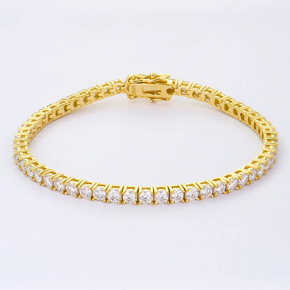 Moissanite full set S925 sterling silver bracelet with square and hexagonal star geometric design in rose gold finish.